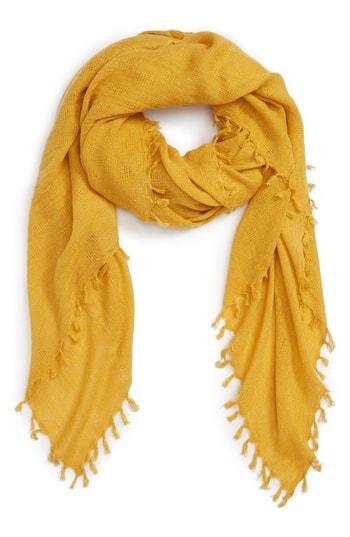 Women's Treasure & Bond Solid Fringed Scarf, Size - Yellow
