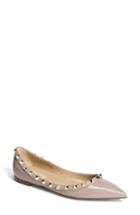 Women's Valentino Garavani Rockstud Ballerina Flat Us / 38eu - Beige