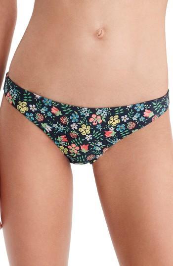 Women's J.crew Edenham Reversible Low Rise Bikini Bottoms - Black