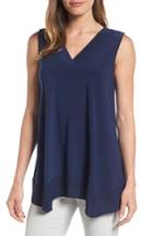 Women's Chaus Woven Hem A-line Top - Blue