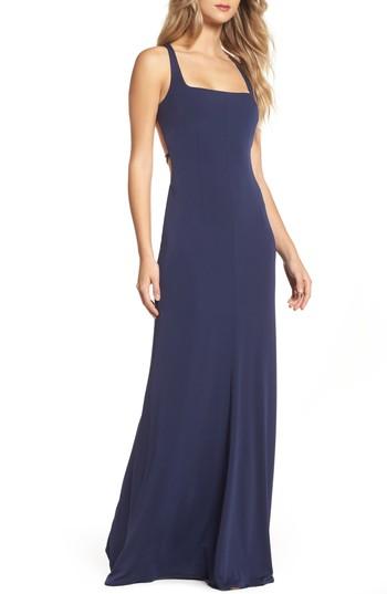 Women's Maria Bianca Nero Amber Tie Back Gown - Blue