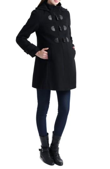 Women's Kimi And Kai 'paisley' Maternity Duffle Coat - Black