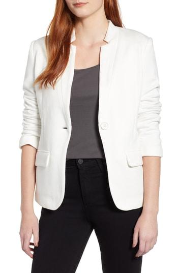 Women's Gibson Notch Collar Cotton Blend Blazer - Ivory