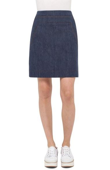 Women's Akris Punto Sailor Denim Skirt