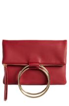 Chelsea28 Skyler Faux Leather Foldover Clutch - Red