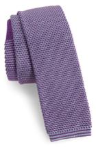 Men's Ted Baker London Birdseye Knit Silk Skinny Tie, Size - Purple