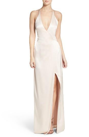 Women's Halston Heritage Satin Gown - Beige