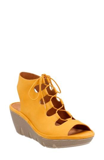 Women's Clarks Clarene Grace Wedge Sandal M - Yellow
