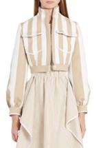 Women's Fendi Stripe Canvas Crop Jacket