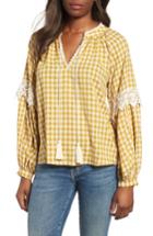 Women's Everleigh Gingham Check Peasant Top - Yellow