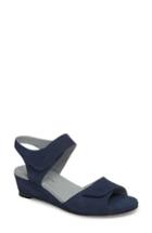 Women's David Tate Queen Embellished Wedge Sandal N - Blue