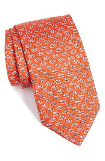 Men's Salvatore Ferragamo Bicycles Silk Tie, Size - Red