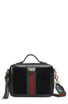 Gucci Ophidia Suede & Leather Top Handle Bag - Black