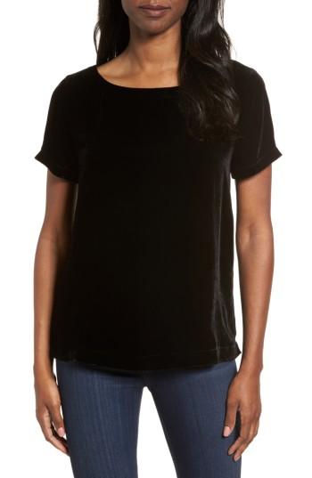 Women's Eileen Fisher Velvet Top - Black