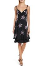 Women's Cinq A Sept Porsca Embellished Silk Dress - Black