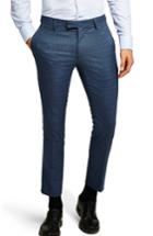 Men's Topman Check Skinny Fit Suit Trousers X 32 - Blue