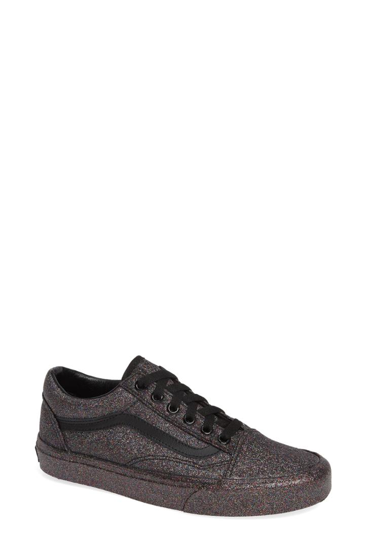 Women's Vans Old Skool Glitter Sneaker M - Black