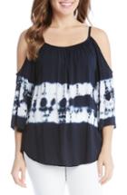 Women's Karen Kane Cold Shoulder Tie-dye Top - Blue