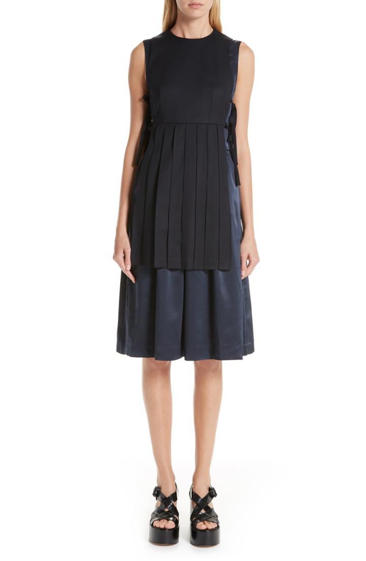 Women's Noir Kei Ninomiya Sleeveless Wool & Satin Dress