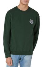 Men's Topman Tiger Patch Sweatshirt, Size - Green