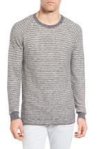 Men's Billy Reid Combo Stripe Crewneck Sweater - Blue