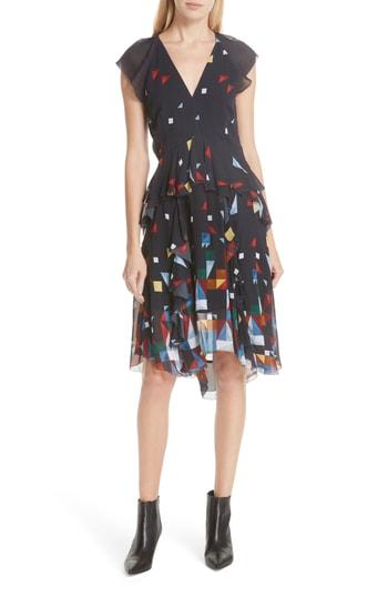 Women's Joie Kiersten Print Silk Dress - Blue