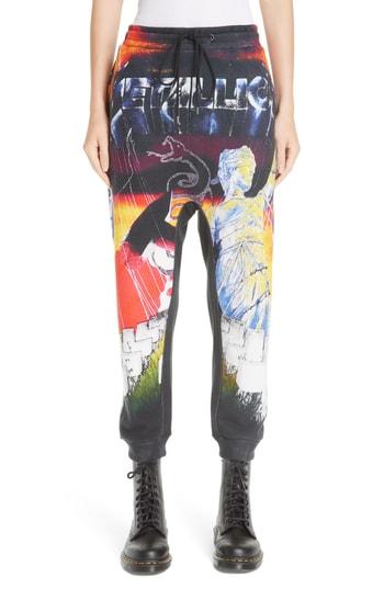 Women's R13 Lars Metallica Print Sweatpants - Black