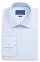 Men's David Donahue Trim Fit Herringbone Dress Shirt .5 - 34/35 - Blue