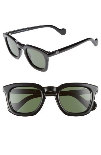 Women's Moncler 50mm Sunglasses - Shiny Black/ Green