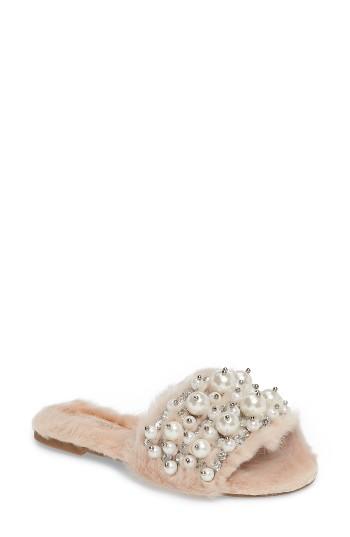 Women's Jeffrey Campbell Facil Embellished Slide Sandal M - Beige