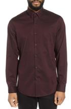 Men's Calibrate Trim Fit Dot Sport Shirt - Burgundy