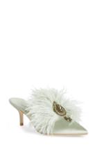 Women's Tory Burch Elodie Embellished Feather Mule .5 M - Green