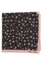 Men's Paul Smith Floral Cotton Pocket Square, Size - Black