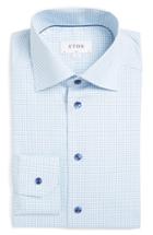 Men's Eton Slim Fit Check Dress Shirt - Blue