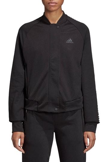 Women's Adidas Bomber Jacket, Size - Black