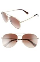 Women's Valentino 56mm Aviator Sunglasses - Matte Gold
