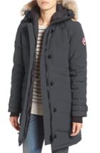 Women's Canada Goose 'lorette' Hooded Down Parka With Genuine Coyote Fur Trim (14-16) - Grey