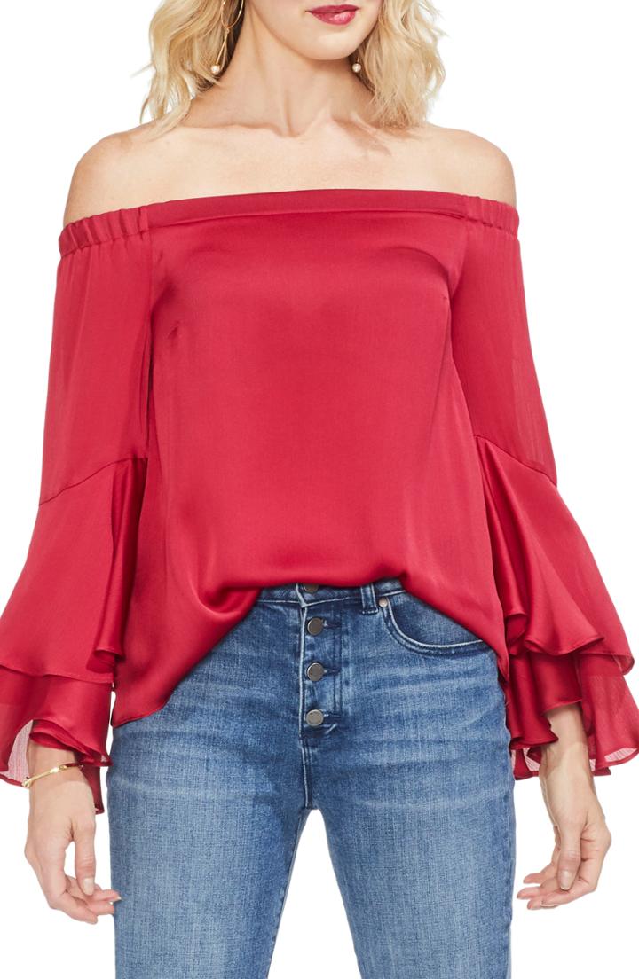 Women's Vince Camuto Bell Sleeve Off The Shoulder Top - Red