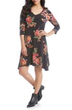 Women's Karen Kane Hailey Floral Print Dress - Black