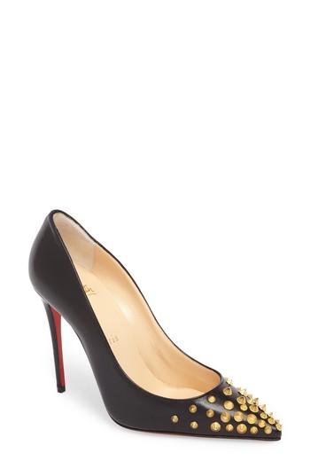 Women's Christian Louboutin Spikyshell Pump Us / 37eu - Black