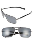 Men's Polaroid Eyewear 64mm Polarized Aviator Sunglasses - Dark Ruthenium