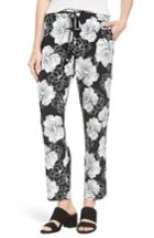 Women's Chaus Peony Sketch Drawstring Pants - Black