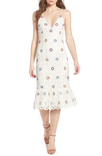 Women's Lovers + Friends Iris Embroidered Midi Dress - White