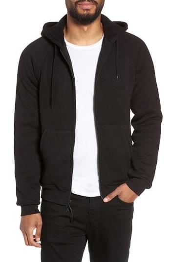 Men's John Varvatos Star Usa Fleece Lined Zip Hoodie - Black