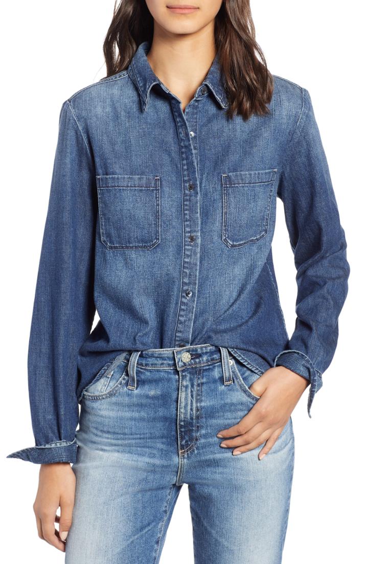 Women's Ag Selena Chambray Shirt - Beige