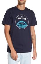 Men's Casual Industrees Old Seattle Graphic T-shirt, Size - Blue