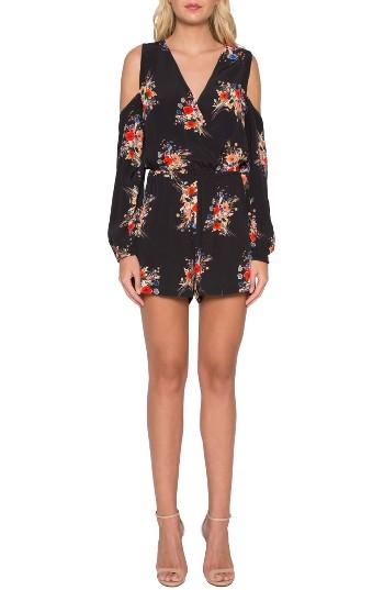 Women's Willow & Clay Floral Cold Shoulder Romper