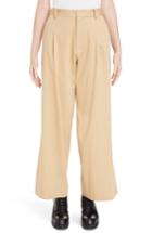 Women's Y's By Yohji Yamamoto Pleated Split Hem Pants - Beige