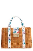 Draper James Elliston Wicker Top Handle Satchel - Beige