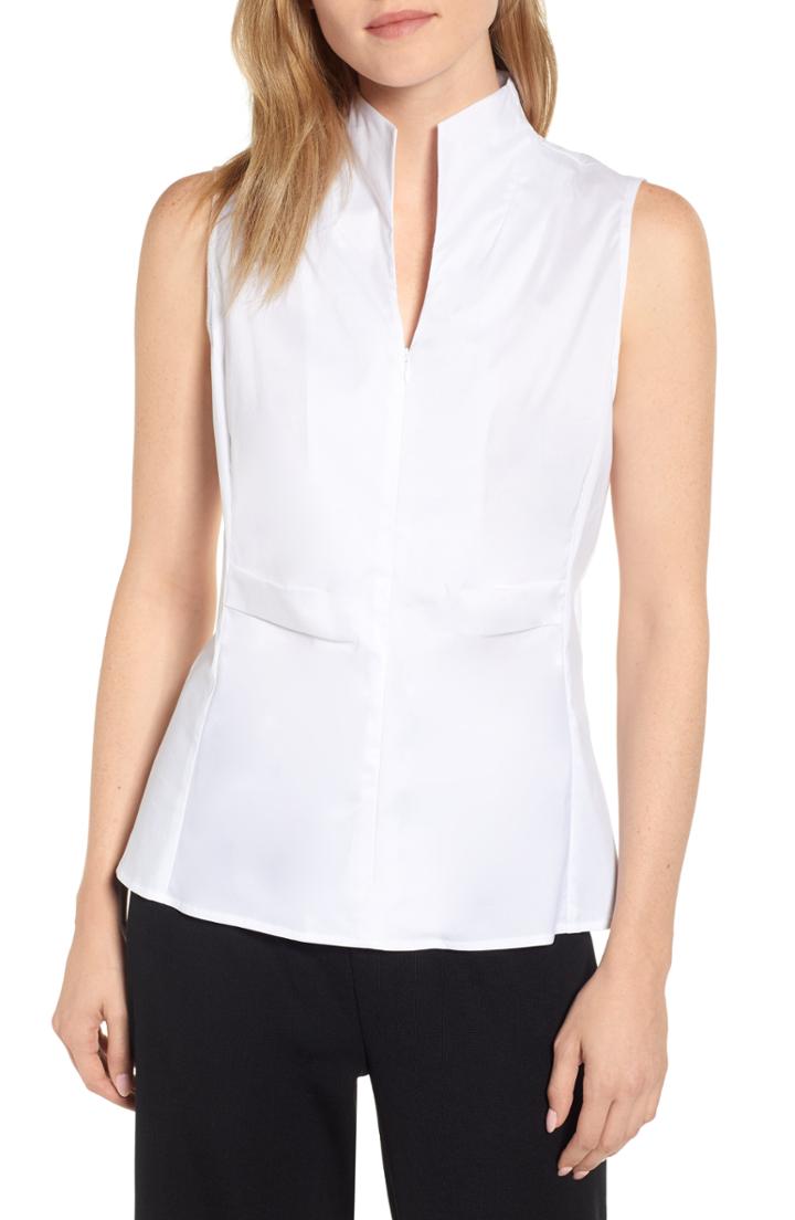 Women's Ming Wang Zip Neck Blouse
